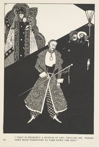 Talih Galoşları. "Muhtemelen bir Sanat Müzesi," diye düşündü, "tabelayı indirmeyi unutmuşlar." by Harry Clarke