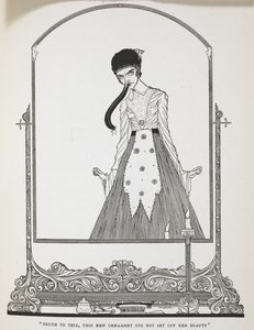 "Doğrusunu söylemek gerekirse bu yeni süs onun güzelliğini ortaya çıkarmadı." Hikayenin illüstrasyonu, 'saçma dilekler'. by Harry Clarke