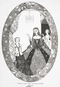 "Bu gördüğüm nedir?" dedi annesi." 'Peri' hikayesi için illüstrasyon. by Harry Clarke