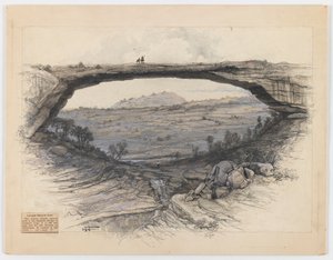 Rainbow Bridge (kağıt üzerinde yıkama, grafit ve kömür)