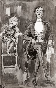 Charles Dickens romanı Dombey and Son için Harry Furniss'in çizimi, The Testimonial Edition'dan, 1910'da yayınlandı. by Harry Furniss