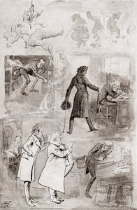 Charles Dickens'ın Noel Kitaplarından Bir Noel Şarkısı için İllüstrasyon by Harry Furniss