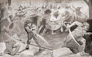 Charles Dickens'ın İki Şehrin Hikayesi Romanı için İllüstrasyon by Harry Furniss