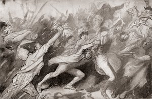 Charles Dickens'ın İki Şehrin Hikayesi Romanı için İllüstrasyon by Harry Furniss