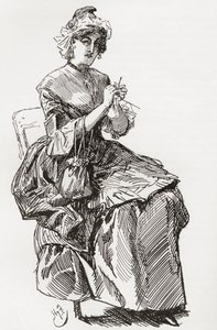 Charles Dickens'ın İki Şehrin Hikayesi Romanı için İllüstrasyon by Harry Furniss