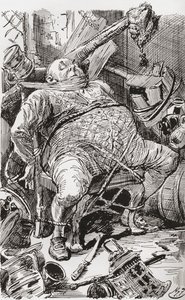 Charles Dickens'ın romanı Barnaby Rudge için İllüstrasyon by Harry Furniss