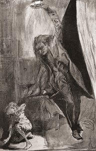 Charles Dickens'ın The Ghost's pazarlığı romanı için illüstrasyon by Harry Furniss