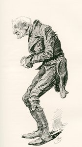 Eski Chuffey. Charles Dickens romanı Martin Chuzzlewit için Harry Furniss'in çizimi, The Testimonial Edition'dan, 1910'da yayınlandı. by Harry Furniss