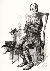 Stiggins. Charles Dickens romanı The Pickwick Papers için Harry Furniss'in çizimi, The Testimonial Edition'dan, 1910'da yayınlandı. by Harry Furniss
