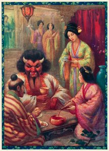 Yakında Önlerinde Büyük Bir Ziyafet Verilecekti (renkli taş baskı) by Harry George Theaker