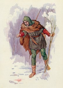 "Ha!" diye bağırdı Korucu Herbert, "burada bir cinayet işlendi!" (renkli lito) by Harry George Theaker