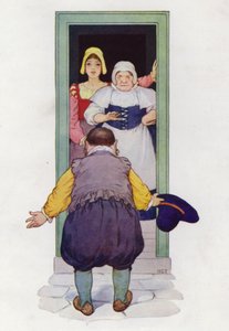 Don Kişot için illüstrasyon (renkli taş baskı) by Harry George Theaker