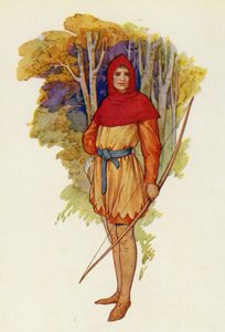 Robin gençliğinde bile maceraperest biriydi (renkli taş baskı) by Harry George Theaker