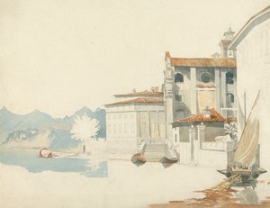 Bir İtalyan Gölünün Kıyısında by Harry John Johnson