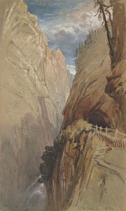 Via Mala, İsviçre, 1854,(wc ve gövde rengi gri kağıt üzerinde)