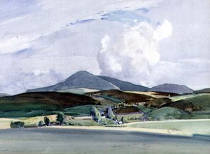 Dağ manzarası (suluboya)