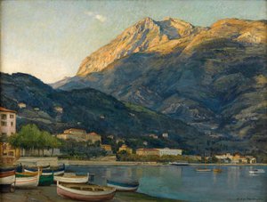Menton, Cote d'Azur (gemiye serilmiş tuval üzerine yağlı boya) by Harry van der Weyden