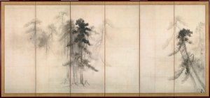 ""pines"" Kağıt üzerine mürekkep Tohaku Hasegawa (1539-1610) 16. yüzyıl Dim 156x356 cm Japonya Tokyo Ulusal Müzesi by Hasegawa Tohaku