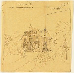 Villanın Perspektif Görünümü by Hector Guimard