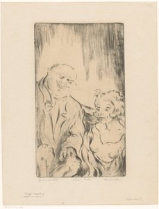 Koyun ve Domuz (nesne üzerindeki orijinal başlık) Erkek ve kadın (dizi adı) by Hein von Essen (signed by artist)