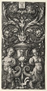 İki Kimerik Figür Arasında Bir Vazo by Heinrich Aldegrever