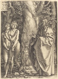 Adem ve Havva Kendilerini Gizlerler, 1540. by Heinrich Aldegrever