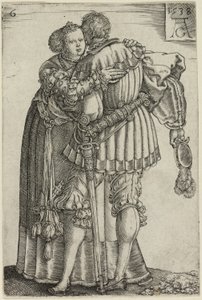 Kucaklayan Çift, Büyük Düğün Dansçıları'ndan altıncı tabak by Heinrich Aldegrever
