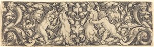 Merkezde Asma ve Triton Çifti ile Çapraz Panel, 1537. by Heinrich Aldegrever