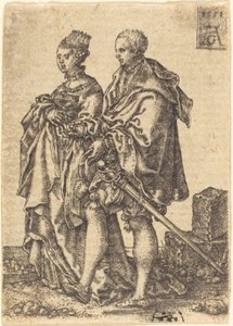 Dans Eden Çift, 1551. by Heinrich Aldegrever