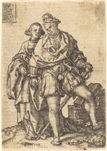 Dans Eden Çift, 1551. by Heinrich Aldegrever