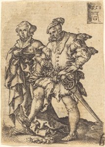 Dans Eden Çift, 1551. by Heinrich Aldegrever