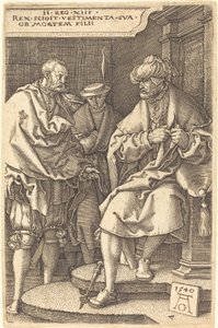 David, Oğlunun Ölüm Haberi Üzerine Cüppesini Çıkarıyor by Heinrich Aldegrever