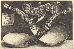 İki Kaşık ve Köpek Düdüğü için Tasarımlar by Heinrich Aldegrever