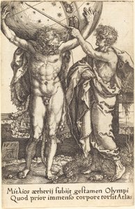 Herkül ve Atlas, 1550. by Heinrich Aldegrever