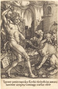 Herkül ve Cerberus by Heinrich Aldegrever
