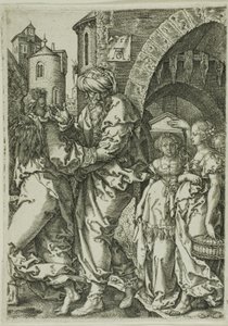 Lût'un Hikâyesinden Sodom'dan Kaçan Lût ve Ailesi by Heinrich Aldegrever
