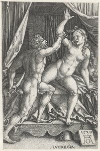 Lucretia en Sextus Tarquinius Lucrecia (nesne üzerindeki başlık)
