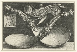 İki kaşık ve bir düdük için tasarım by Heinrich Aldegrever