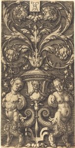 Vazolu ve İki Kadın Figürlü Süs, 1553. by Heinrich Aldegrever