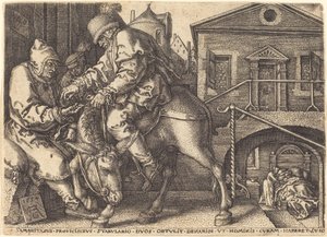 Gezginin Pansiyonunu Ödeyen İyi Samiriyeli by Heinrich Aldegrever
