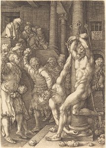 İnsanlar Tarafından Taşlanan İki İhtiyar by Heinrich Aldegrever