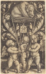 Üç Aşk Tanrısı ve Bir Ayı, 1529. by Heinrich Aldegrever
