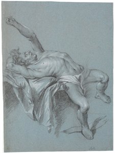 Polyfem bağlar? (sol kol kaldırılmış uzanmış yatan adam) by Heinrich Dittmers