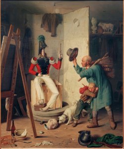 Ressamın stüdyosunda çiftçi by Heinrich Franz Gaudenz von Rustige