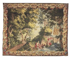 Diana & Callisto serisinden bir Brüksel Mitolojik duvar halısı, c. 1680-1710 by Heinrich II Reydams