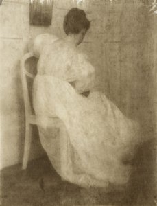 Beyaz Sandalyede Mary Warner, c.1910 (platin baskı üzerine sakız bikromat)
