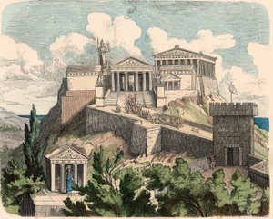 Antik Yunanistan: Atina, Akropolis - Parthenon by Heinrich Leutemann