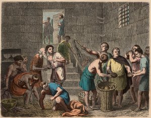 Antik Roma: akşamları kölelere yiyecek dağıtımı, 1866