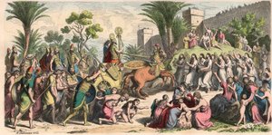 Asur: Muzaffer bir generalin kabulü by Heinrich Leutemann