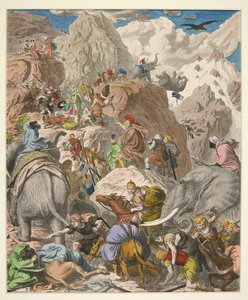 Hannibal Alpleri Geçerken, pub. 1866 (el renkli gravür)